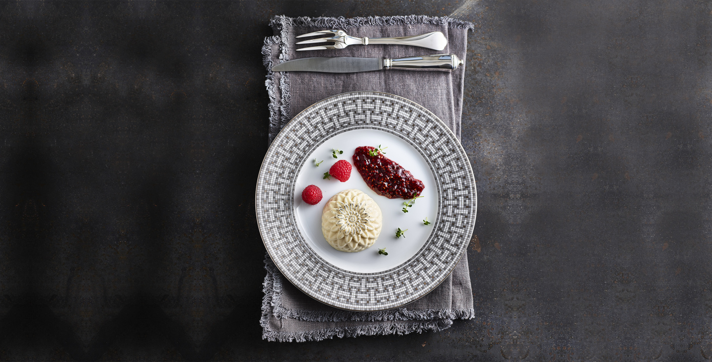 Panna cotta avec caramel à la framboise