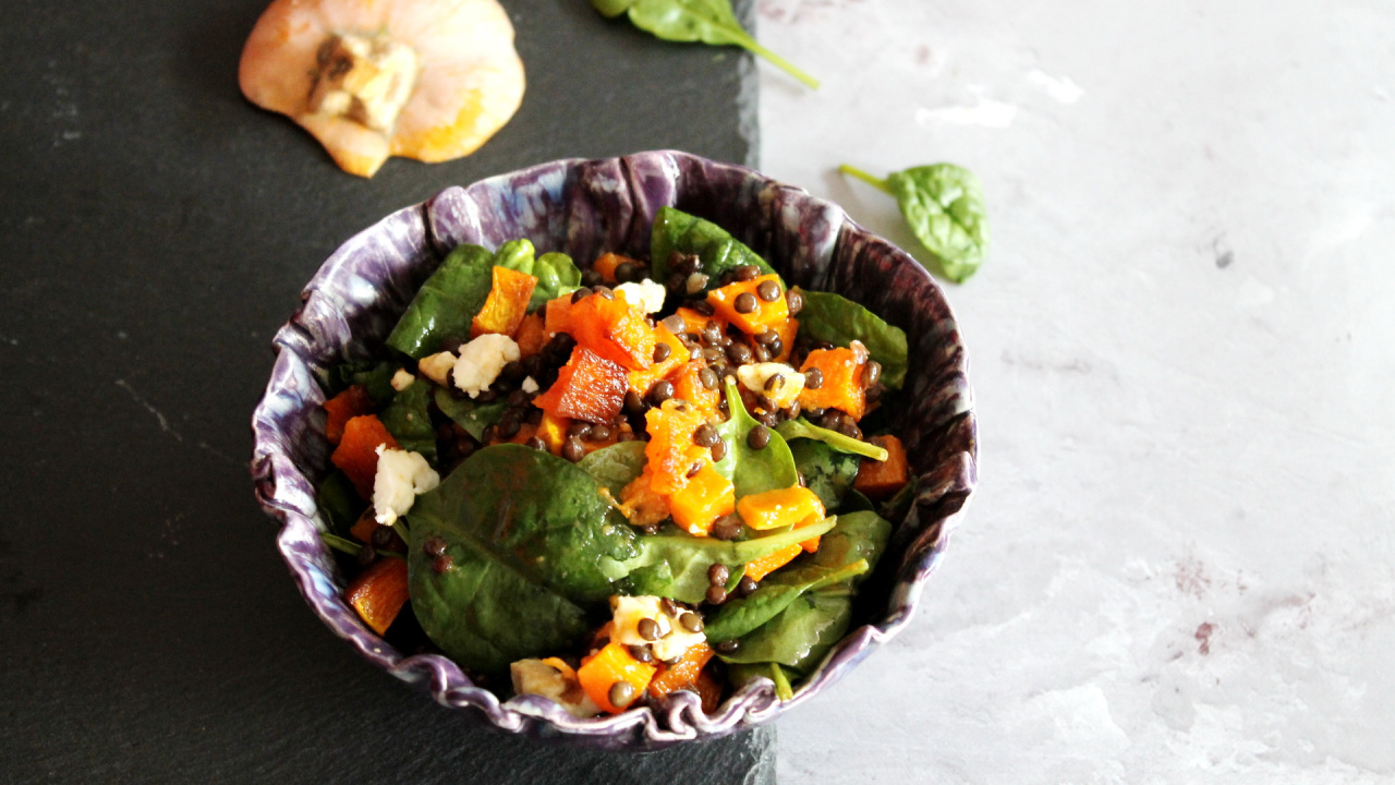 Salade de lentilles à la citrouille
