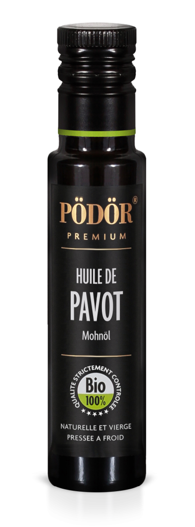 Huile de pavot bio pressée à froid