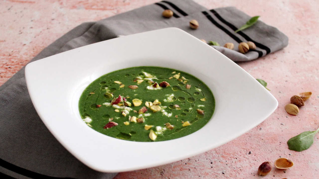 Velouté d'épinards au fromage de chèvre