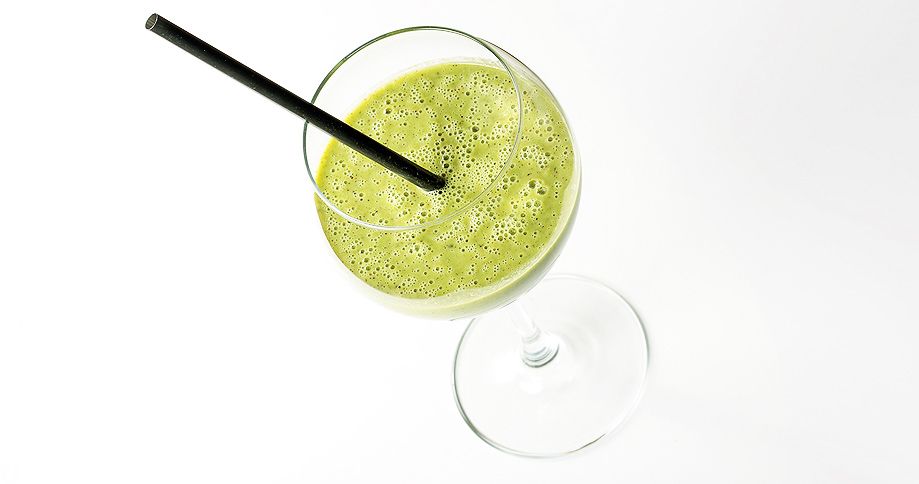Smoothie vert avec Pödör huiles de lin et de pépins de raisin