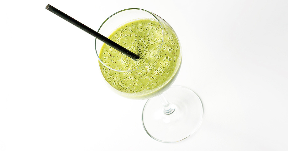 Smoothie vert avec Pödör huiles de lin et de pépins de raisin